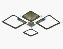 Светильник светодиодный (Люстра) Мелодия Света Квадраты M68624-2+2+1/730-80W BK картинка 